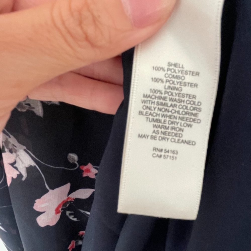 Eliza J Hi-Low Faux Wrap Belted Floral Navy Pink Maxi Dress | 2 - Picture 12 of 13